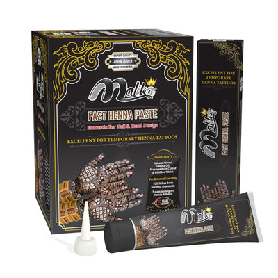 Malika Fast Henna Paste Black Tube Cone