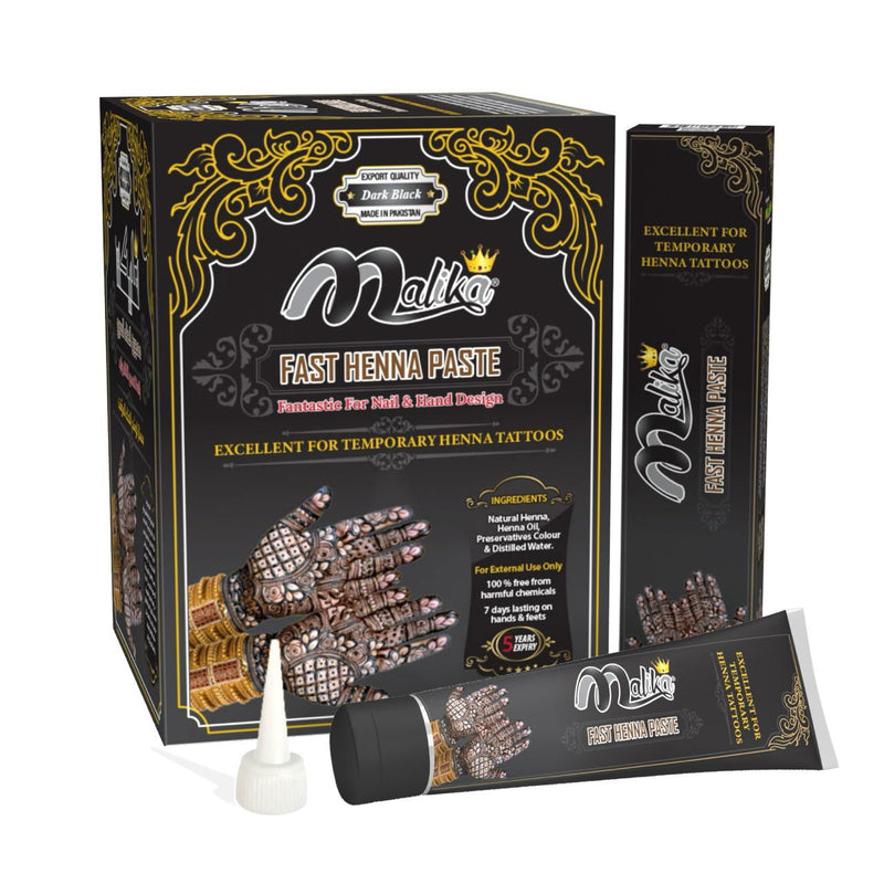 Malika Fast Henna Paste Black Tube Cone